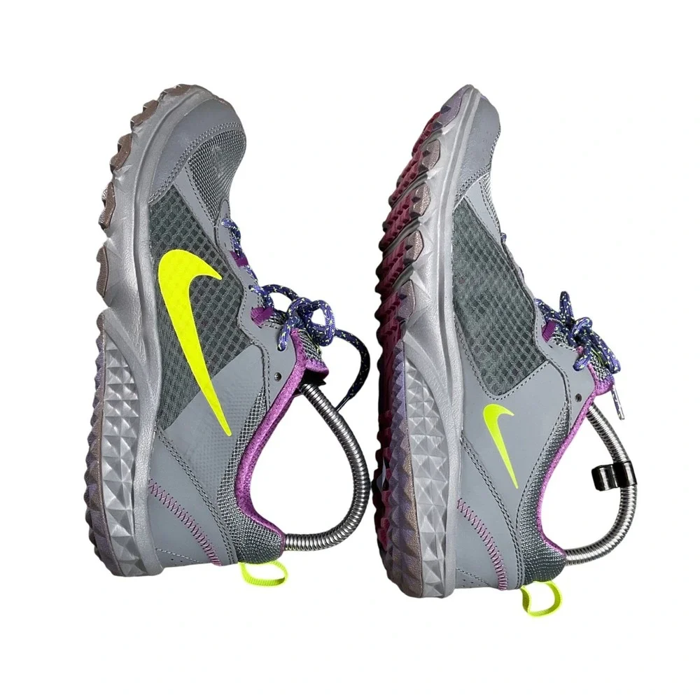 Nike Wild Trail Womens‎ Running Shoes Grey Purple Lime 643074-010 Size 9